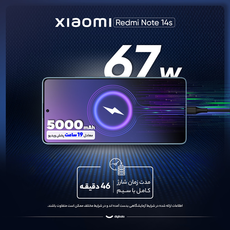 گوشی موبایل شیائومی مدل Redmi Note 14s دو سیم کارت ظرفیت 512 گیگابایت و رم 12 گیگابایت